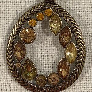 Premier Design Bronze Crystal Teardrop Pendant Necklace